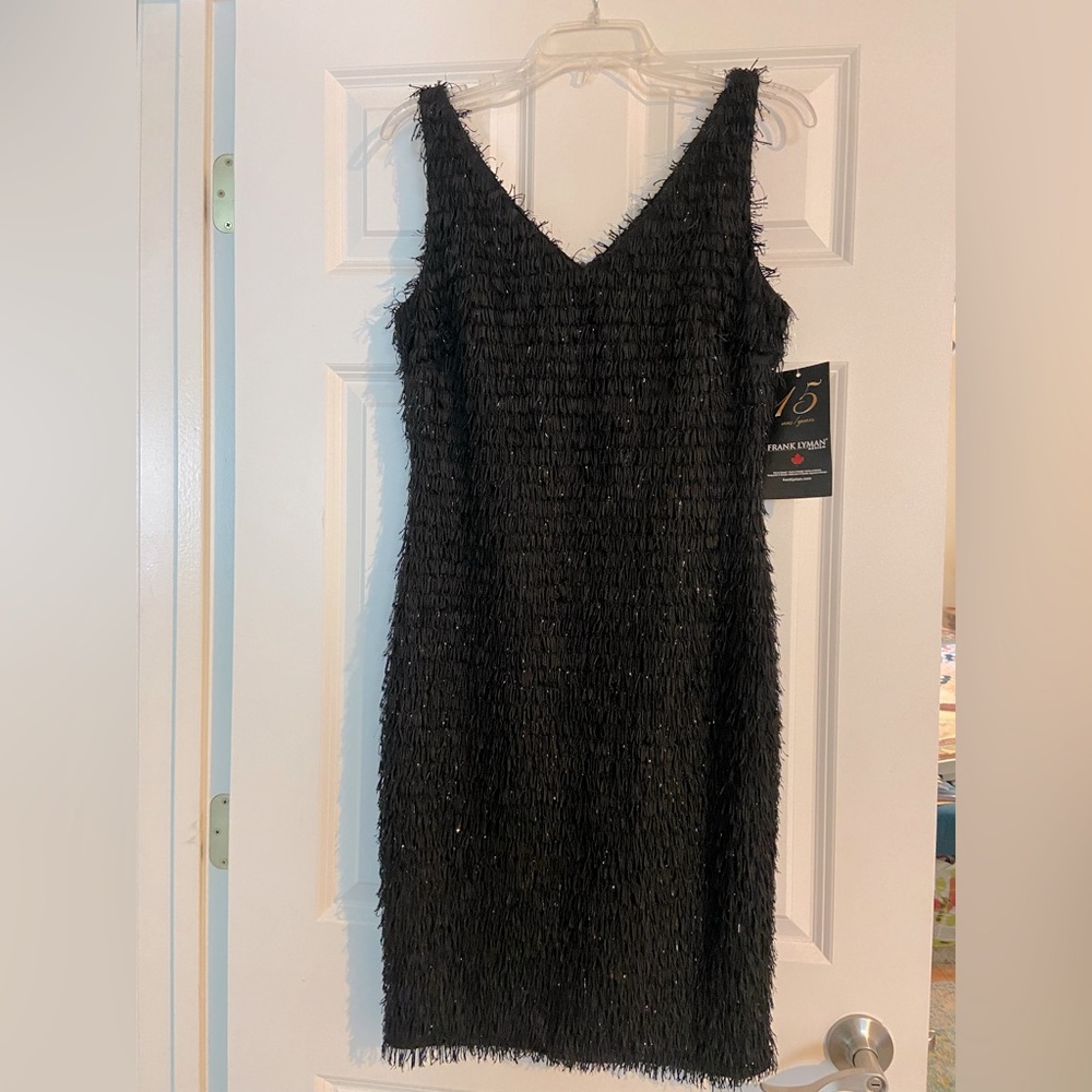 Marilyn Monroe-Style Black Formal Shimmy Dress Size 6 (Frank Lyman Design)
